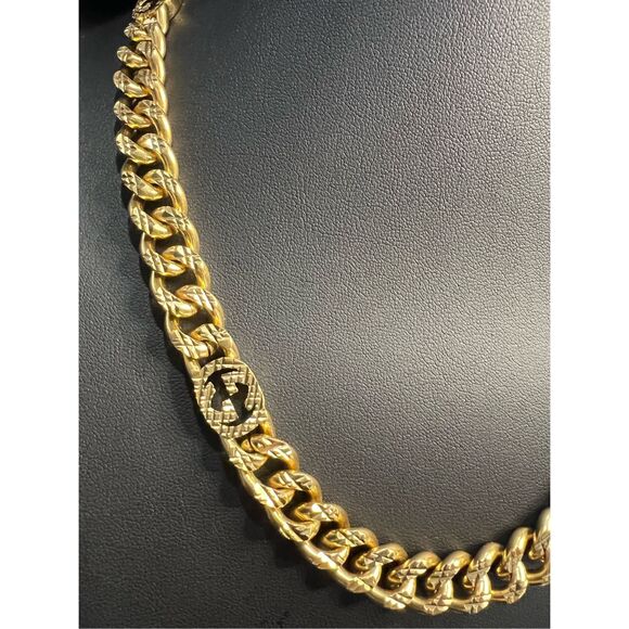 Gucci double g gold tone chunky chain necklace - Picture 3 of 8